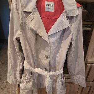 Esprit Women's Cream Trench Coat with Belt